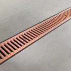 BASE vízelvezető folyóka készlet – PP, LN100, Hext.120 mm, rézhatású CUPRU rács, A15, 1000 mm