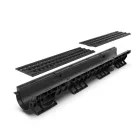 BASE vízelvezető folyóka készlet – PP, LN100, Hext.120 mm, Polipropilén rács, A15, 1000 mm