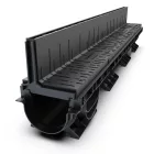 BASE vízelvezető folyóka készlet – PP, LN100, Hext.220 mm, Polipropilén (PP) rács, A15, 1000 mm