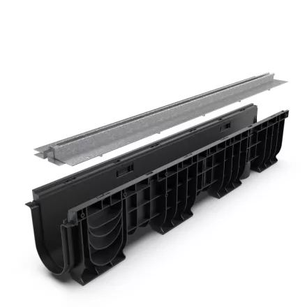 PP BASE LN100 folyókakészlet Htot.225 rács OZ réses típus T H25mm A15-C250 1000x160x225 (080401T25)