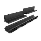 BASE vízelvezető folyóka készlet – PP, LN100, Hext.160 mm, Polipropilén (PP) rács, A15, 1000 mm