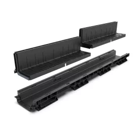   BASE vízelvezető folyóka készlet – PP, LN100, Hext.160 mm, Polipropilén (PP) rács, A15, 1000 mm