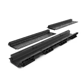   BASE vízelvezető folyóka készlet – PP, LN100, Hext.85 mm, PP réses L H25, A15