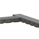 PP EASY 2 LN100 folyókakészlet Hext.70 rács PP sötétszürke A15 1000x125x70 (08818-GI)