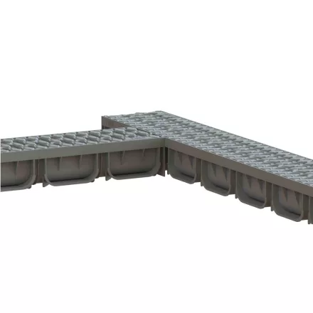 PP EASY 2 LN100 folyókakészlet Hext.70 rács PP sötétszürke A15 1000x125x70 (08818-GI)