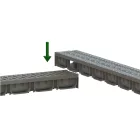 PP EASY 2 LN100 folyókakészlet Hext.70 rács PP sötétszürke A15 1000x125x70 (08818-GI)