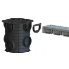 PP EASY 2 LN100 folyókakészlet Hext.70 rács PP sötétszürke A15 1000x125x70 (08818-GI)