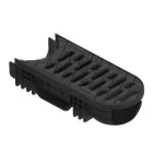 Modul R2 Vízelvezető Folyóka PP EASY 2 forgatható LN100 Hext.75 rács PP fekete A15 középen 350x125x75