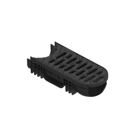 Modul R2 Vízelvezető Folyóka PP EASY 2 forgatható LN100 Hext.75 rács PP fekete A15 középen 350x125x75