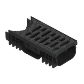   PP EASY 2 forgó vízelvezető folyóka R3 modul LN100 Hext.75 PP fekete rács A15 300x125x75