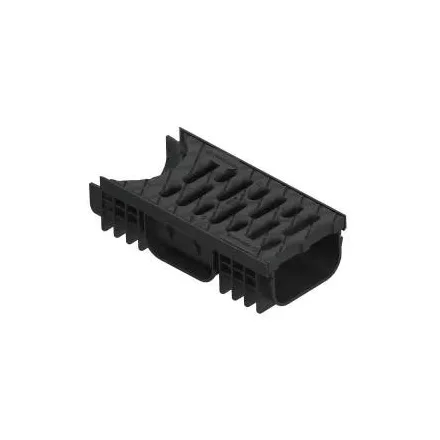 PP EASY 2 forgó vízelvezető folyóka R3 modul LN100 Hext.75 PP fekete rács A15 300x125x75