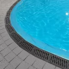 PP EASY 2 forgó vízelvezető folyóka R3 modul LN100 Hext.75 PP fekete rács A15 300x125x75