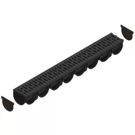   PP EASY 3 LN100 folyókakészlet Hext.100 rács PP fekete A15 1000x125x100 (088208)