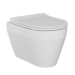   Sanovit Bueno Fali WC mély öblítésű -rimless (perem nélküli) - Rejtett szerelésű - RÖVID - 49 cm