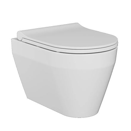 Sanovit Bueno Fali WC mély öblítésű -rimless (perem nélküli) - Rejtett szerelésű - RÖVID - 49 cm