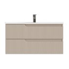 Piramida EURIDIKA fali fürdőszobabútor - műmárvány mosdóval -2 fiókos - PINO BÉZS - 100 x 48 x 53 cm