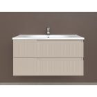 Piramida EURIDIKA fali fürdőszobabútor - műmárvány mosdóval -2 fiókos - PINO BÉZS - 100 x 48 x 53 cm