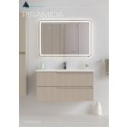 Piramida EURIDIKA fali fürdőszobabútor - műmárvány mosdóval -2 fiókos - PINO BÉZS - 100 x 48 x 53 cm