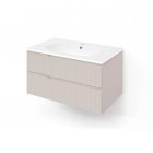 Piramida EURIDIKA fali fürdőszobabútor - műmárvány mosdóval -2 fiókos - PINO BÉZS - 100 x 48 x 53 cm