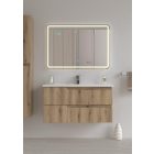 Piramida EURIDIKA fali fürdőszobabútor - műmárvány mosdóval -2 fiókos - PINO TÖLGY - 100 x 48 x 53 cm