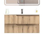 Piramida EURIDIKA fali fürdőszobabútor - műmárvány mosdóval -2 fiókos - PINO TÖLGY - 100 x 48 x 53 cm