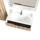 Piramida EURIDIKA fali fürdőszobabútor - műmárvány mosdóval -2 fiókos - PINO TÖLGY - 100 x 48 x 53 cm