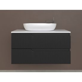   Piramida EURIDIKA fali fürdőszobabútor - mosdópult mosdó nélkül -2 fiókos - PINO FEKETE - 100 x 48 x 53 cm