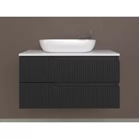   Piramida EURIDIKA fali fürdőszobabútor - mosdópult mosdó nélkül -2 fiókos - PINO FEKETE - 100 x 48 x 53 cm