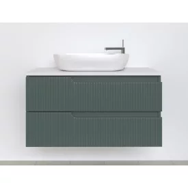   Piramida EURIDIKA fali fürdőszobabútor - mosdópult mosdó nélkül -2 fiókos - PINO ZÖLD - 100 x 48 x 53 cm