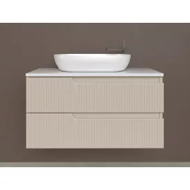   Piramida EURIDIKA fali fürdőszobabútor - mosdópult mosdó nélkül -2 fiókos - PINO BÉZS - 100 x 48 x 53 cm