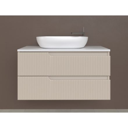 Piramida EURIDIKA fali fürdőszobabútor - mosdópult mosdó nélkül -2 fiókos - PINO BÉZS - 100 x 48 x 53 cm