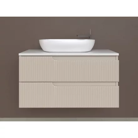 Piramida EURIDIKA fali fürdőszobabútor - mosdópult mosdó nélkül -2 fiókos - PINO BÉZS - 100 x 48 x 53 cm