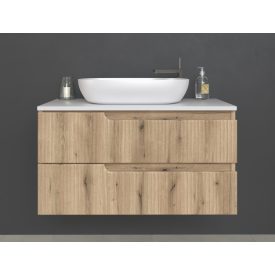   Piramida EURIDIKA fali fürdőszobabútor - mosdópult mosdó nélkül -2 fiókos - PINO TÖLGY - 100 x 48 x 53 cm