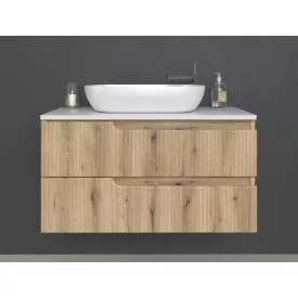   Piramida EURIDIKA fali fürdőszobabútor - mosdópult mosdó nélkül -2 fiókos - PINO TÖLGY - 100 x 48 x 53 cm