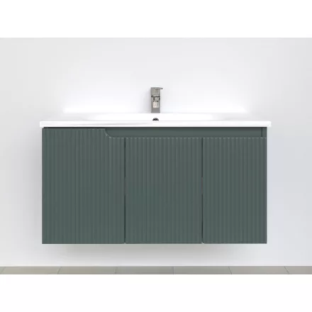 Piramida EURIDIKA fali fürdőszobabútor - műmárvány mosdóval -3 ajtós - PINO FEKZÖLDETE - 100 x 48 x 53 cm