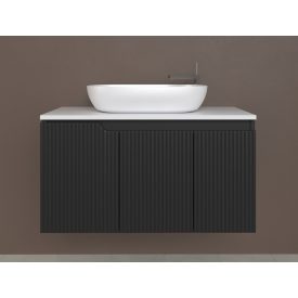   Piramida EURIDIKA fali fürdőszobabútor - mosdópult mosdó nélkül -3 ajtós - PINO FEKETE - 100 x 48 x 53 cm