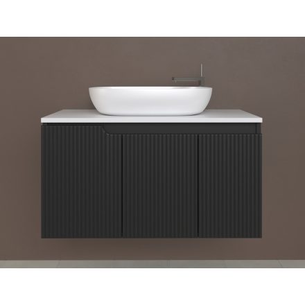 Piramida EURIDIKA fali fürdőszobabútor - mosdópult mosdó nélkül -3 ajtós - PINO FEKETE - 100 x 48 x 53 cm