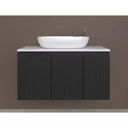 Piramida EURIDIKA fali fürdőszobabútor - mosdópult mosdó nélkül -3 ajtós - PINO FEKETE - 100 x 48 x 53 cm