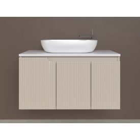   Piramida EURIDIKA fali fürdőszobabútor - mosdópult mosdó nélkül -3 ajtós - PINO BÉZS - 100 x 48 x 53 cm