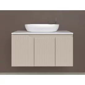   Piramida EURIDIKA fali fürdőszobabútor - mosdópult mosdó nélkül -3 ajtós - PINO BÉZS - 100 x 48 x 53 cm