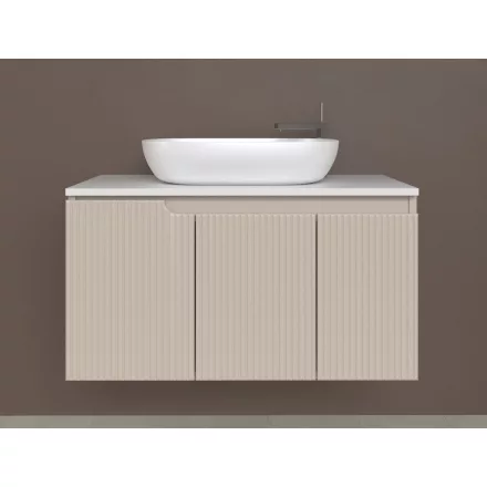 Piramida EURIDIKA fali fürdőszobabútor - mosdópult mosdó nélkül -3 ajtós - PINO BÉZS - 100 x 48 x 53 cm