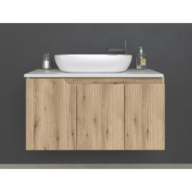   Piramida EURIDIKA fali fürdőszobabútor - mosdópult mosdó nélkül -3 ajtós - PINO TÖLGY - 100 x 48 x 53 cm