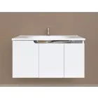 Piramida EURIDIKA fali fürdőszobabútor - műmárvány mosdóval - 3 ajtós - 100 x 48 x 53 cm