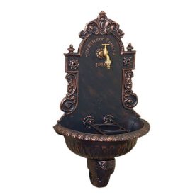   VIENNA kerti alumínium öntvény falikút antikolt bronz, tömlővéges réz kerti csappal