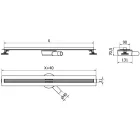 Mexen Flat 360° Slim vonalmenti zuhanyfolyóka 50 cm, szálcsiszolt rozsdamentes