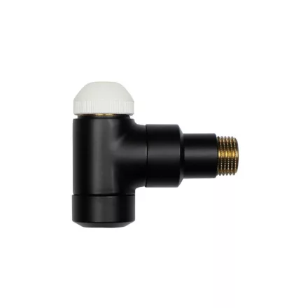 HERZ DE LUXE TS-90 termosztatikus sarokszelep, matt fekete, 1/2"