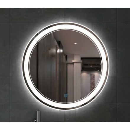 Edge 60 kerek tükör 3 színű led világítással és páramentesítő funkcióval 60x60 cm