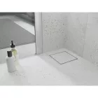 Mexen Flat M13 négyzet alakú padlóösszefolyó 12x12 cm, fehér