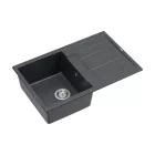 Quadron MORGAN 111, 780 x 500 mm black diamond fekete színű gránit mosogatótálca csepptálcával