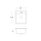 Quadron JOHNNY 100, 430 x 500 mm silver stone szürke színű gránit mosogatótálca